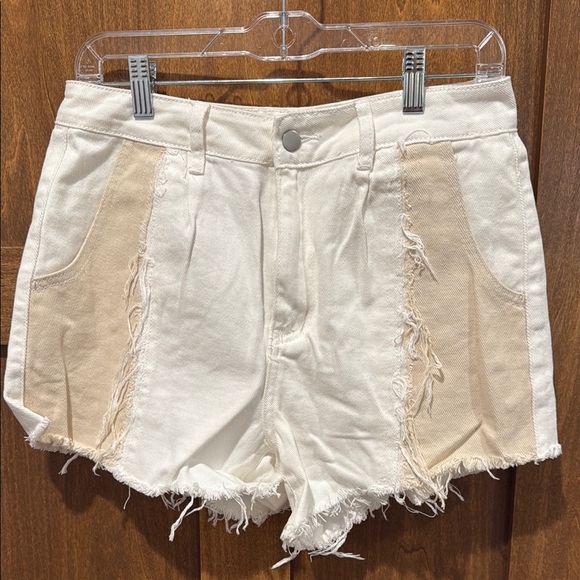 Pants - Stylish Cream and Tan Women Shorts